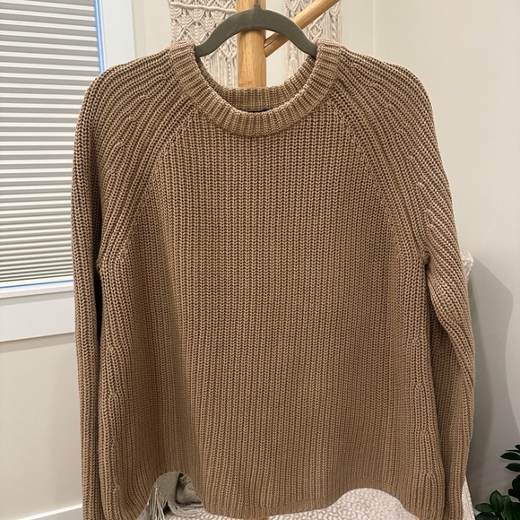 Quince Women's Camel Crew Neck Sweater - Picture 3 of 5